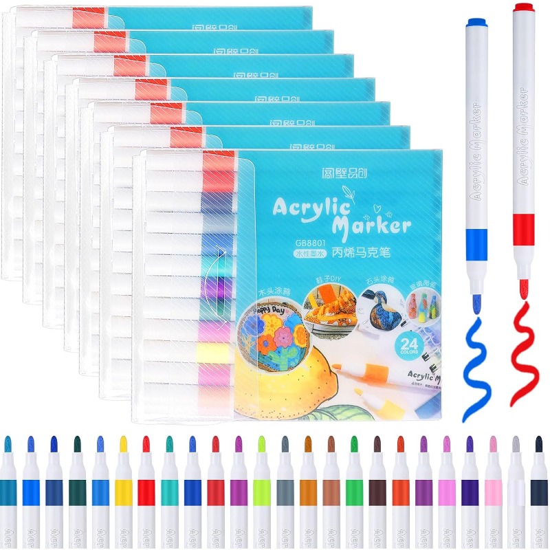 Copic Marker Classic - 12/24/36色アクリルペイントペン 中字 8セット マーカー パンプキン、石、木、キャンバス、セラミック、ガラス、金属、DIYクラフト、ギフト用