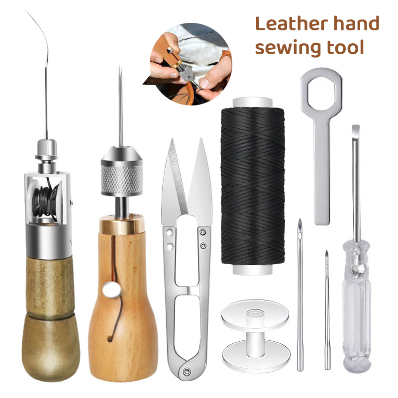 Leatherwork Thread - 8 ピース/セット DIY 革縫製糸手縫いツール革工芸エッジステッチベルトストリップ靴屋キャンバス修理ツール