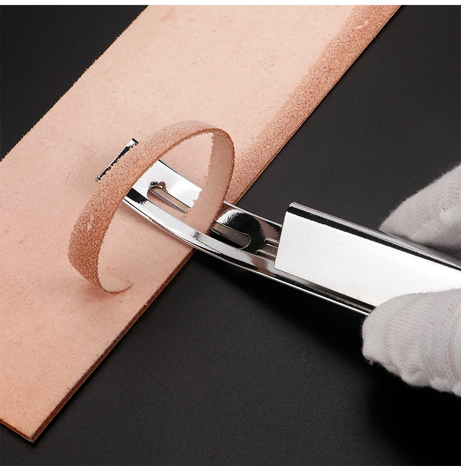Leatherwork Projects - 1セットメタルレザーセーフティベベラーDIY切断ツールキット、3個の交換用スキバーブレード付き、薄い革細工用-ブラック/シルバー