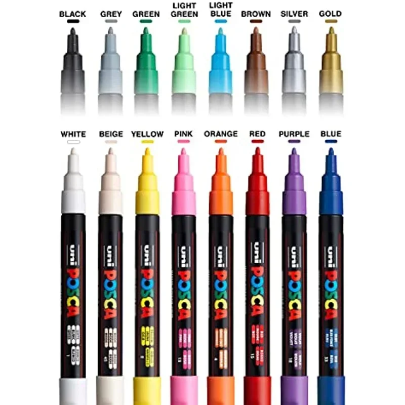 Uni Posca アートマーカーセット 7/8/12/16 - Copic Marker Classic のレビューと価格