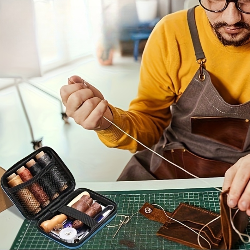 [革作業キット] 革縫製キット、大きな目針、ワックス糸、革張 - Leatherwork Thread のレビューと価格