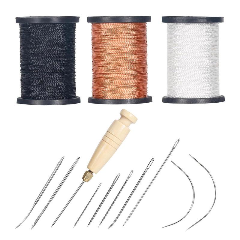 革ステッチキット,レザーソーイングツール,ミシン糸,針,ソフ - Leatherwork Thread のレビューと価格