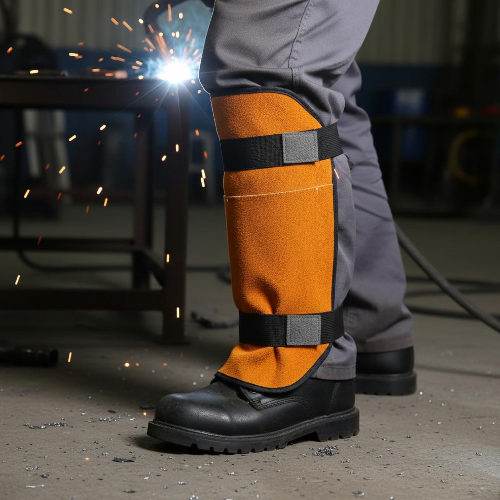 溶接工用ゲートル 膝パッド 牛革製レッグカバー 調節可能なス - Leather Work Knee Pads のレビューと価格